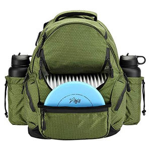 กระเป๋าใส่จานดิสก์ฟรีไซส์ พร้อมจุจานได้มากกว่า 26 ใบ สำหรับผู้หญิงและผู้ชาย กระเป๋าเป้สะพายหลังสำหรับเล่นดิสก์กอล์ฟ พร้อมห่วงคล้องจักรยานและตัวล็อคแบบหัวเข็มขัด - Product Image 4