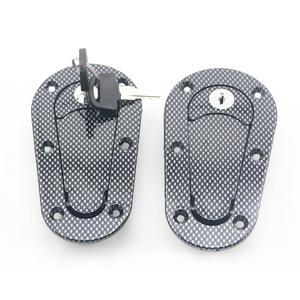 Aosu - Piezas de Automóviles Transfronterizas, Cerradura de Capó de Fibra de Carbono, Material ABS Universal, Negro con Patrón de Fibra de Carbono - Product Image 2