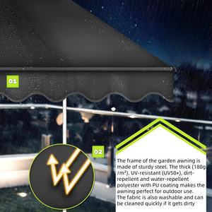 กันสาดแคลมป์พร้อมมือหมุนกันสาดระเบียงโดยไม่ต้องเจาะนาทราไซต์กันน้ำกันยูวีแพ็ก - Product Image 5