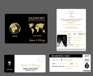 Cartes d'invitation de <span class=keywords><strong>mariage</strong></span> personnalisées, style <span class=keywords><strong>passeport</strong></span> et carte d'embarquement - Product Image 6