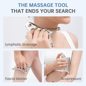 Juego de Herramientas de Metal Gua Sha al por Mayor, 5 en 1, Raspador Muscular para Rostro, Cuello, Cuerpo, Masajeador de Drenaje Linfático - Product Image 5