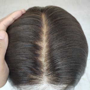 Perucas HD Lace Front com Nós Mais Descoloridos, Cabelo Humano Remy Virgem Europeu Cru de Cor Castanho Natural, com Nós Simples e Topo HD Lace - Product Image 1