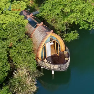 Produsen populer yacht gaya mengambang perahu kontainer villa liburan kecil rumah kayu pondok