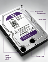 Disque dur CMR violet de 3,5 pouces, 5400 tr/min, 1 To-10 To, SATA III, 64 Mo de cache, pour système de caméra de surveillance AHD CCTV, en métal, fabriqué aux États-Unis