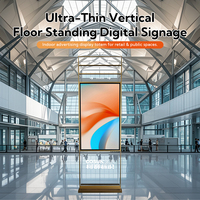 Afficheur publicitaire numérique ultra-fin pour intérieur, écran tactile sur pied, totem OEM pour aéroports, commerce de détail et métros