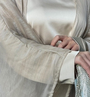 Abaya élégante en mousseline scintillante avec fil d'or de Dubaï R-255 pour femmes