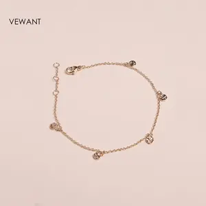 Vewant Fashion Bracelet Harqer en argent sterling 925 plaqué or 18 carats Bracelet pièce minimaliste pour femme