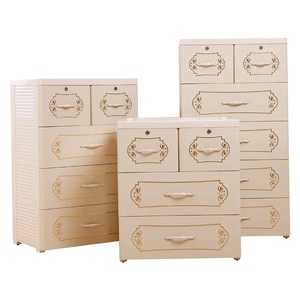 Cajón de plástico para ropa, almacenamiento de muebles de dormitorio, de 3 capas armario de ropa, armario moderno para el hogar - Product Image 1