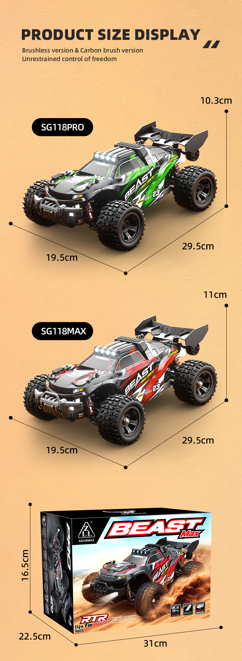 HOSHI ZLL SG118 PRO RC Car - High Drift Speed off Road Vehicle