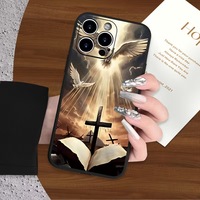 Coques de téléphone portable antichoc en silicone mat ultra-minces 17/16 avec motif animal et croix biblique, style subculture