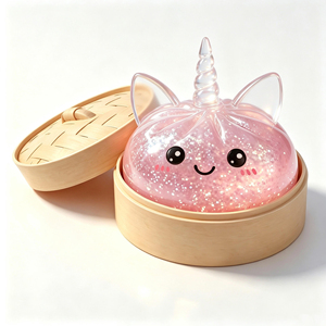 Nuevo Diseño Juguete Blandito de Unicornio con Purpurina, de Subida Lenta, Sensorial Antiestrés, con Forma de Bollo al Vapor, Regalo Novedoso - Product Image 1