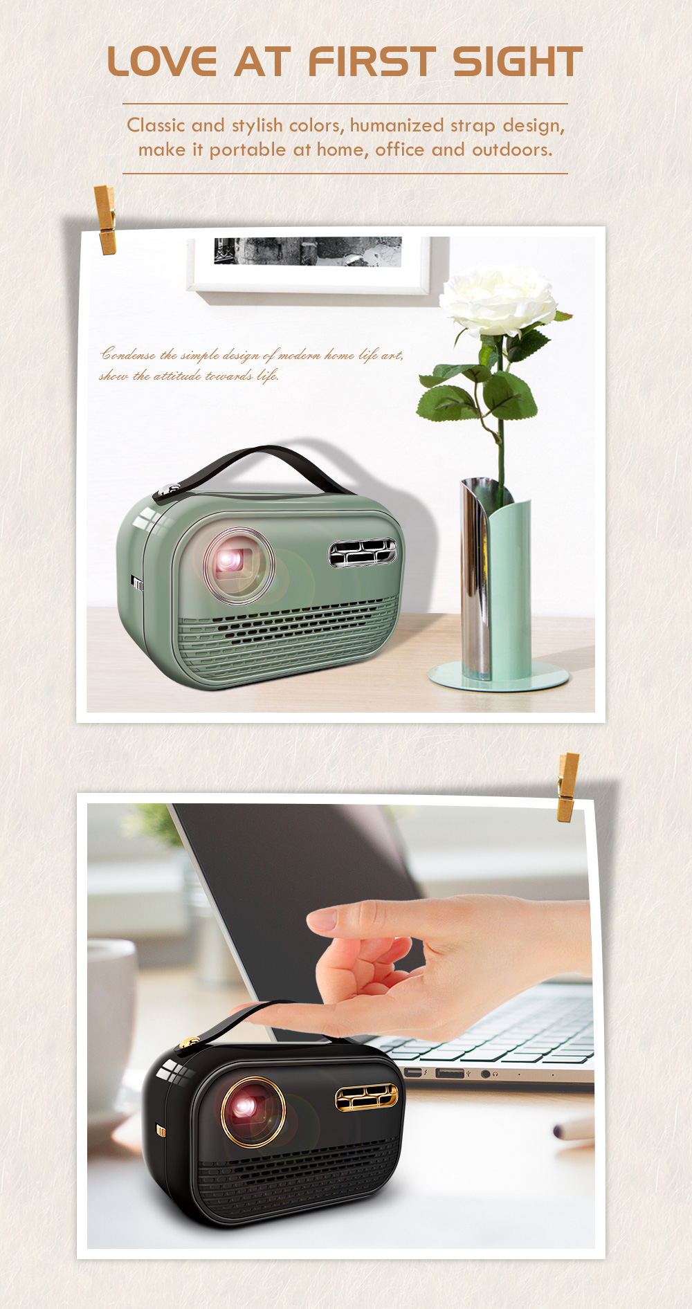 4K Mini DLP Projector Portable Durable Android Home Theater Mini Projector
