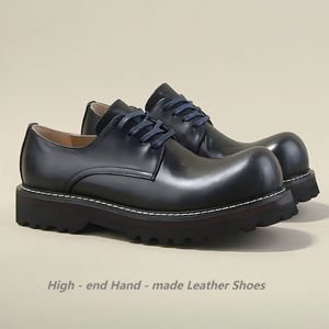 Nouvelles Chaussures en Cuir pour Hommes Printemps 2026 – Derby Décontractées Haut de Gamme en Cuir Véritable à Bout Épais, Tendance et Élégantes - Product Image 4