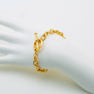 <b>Cross</b> <b>Chain</b> Gold Plated Ot Buckle Bracelet Unisex Fashion Jewelry Geometric Design - Product Image 3