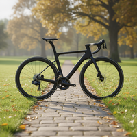 PENJUALAN PANAS Sepeda Balap Karbon Fiber Dengan 24 Speed Gears Nirkabel, Roda Karbon 700C dan Rem Cakram Sepeda Balap Karbon