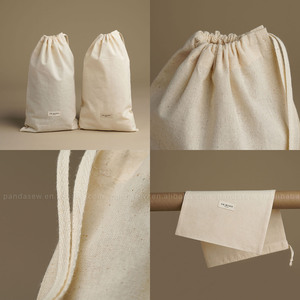 PandaSew Custom logo with Label Clothing Shoes <b>Dust</b> Packaging <b>Bag</b> Cotton Drawstring <b>Bag</b> Jewelry Pouch - Product Image 3