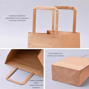 Emballage biodégradable en papier kraft jetable pour emballer le pain grillé, les aliments frits, les sacs à pain résistants à la graisse avec fenêtre transparente - Product Image 4