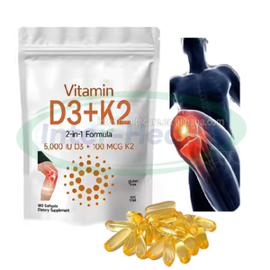 Ausreson 2 en 1 Vitamina D3 y K2 Cápsulas blandas Suplemento de calcio líquido Halal 10000 IU Vitamina D3 K2 Cápsulas blandas - Product Image 1