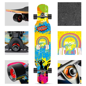Planche à roulettes longue de style urbain, design tendance, 7 couches de bois d'érable, pour le skate de rue - Product Image 6