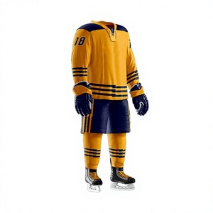 Uniforme de Hockey sobre Hielo Personalizado LONG MISSION INDUSTRY, Conjunto Blanco y Dorado con Impresión por Sublimación, Jersey Transpirable de Poliéster para Hombre, Uniforme de Equipo para Adultos - Product Image 6