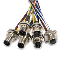 Conectores de Sensor Industriales Impermeables IP67 M12 con Terminal de Tornillo Blindado. Arnés de Cableado para Tablero de Automóvil