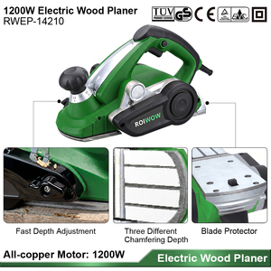 Raboteuse à bois électrique professionnelle 1200W, 110x3.5mm, portable, avec support inversé - Product Image 4