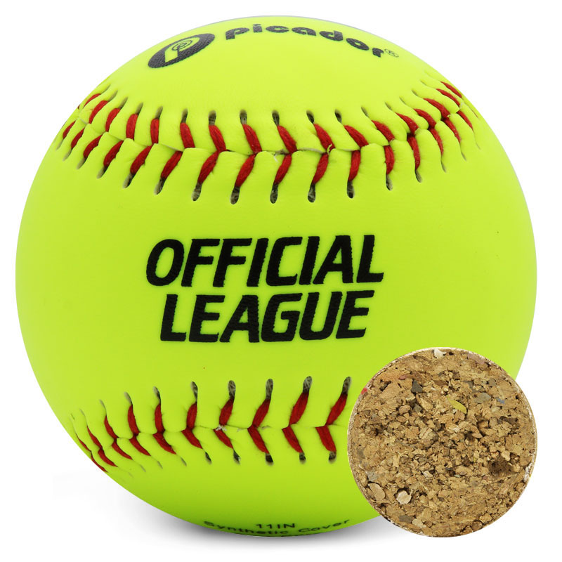 Yellow Softball Balls 11 12 Inch Pelotas De Softbol Slow Fast Pitch Training Pvc Leather Softball Balls