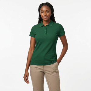 Chemise à manches courtes en coton anti-plis pour femme, coupe droite, col montant, éco-responsable, idéale pour le travail et le maintien de la silhouette - Product Image 4
