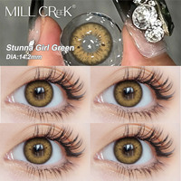 Lentilles de contact naturelles en gros, marque privée, 14,2 mm, lentilles cosmétiques pour les yeux, lentilles de contact colorées, fabrication OEM ODM
