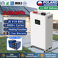 Stock Local UE - Batterie Énergétique 16kWh LiFePO4 48V 51.2V Lithium JK Solar avec BMS V19 et Coussin Chauffant