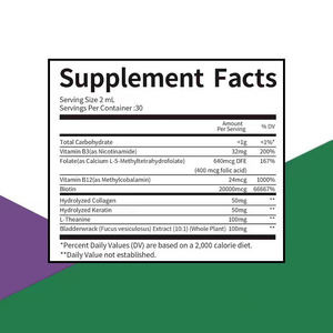 Fórmula de belleza 8 en 1 de alta potencia, gotas de queratina de colágeno, cabello más grueso, bebida para la piel brillante, gotas líquidas complejas de biotina - Product Image 2