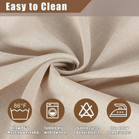 Nappe Rectangulaire Beige Sur Mesure en Tissu Polyester Effet Toile de Jute, Anti-Plis, Style Ferme, pour Salle à Manger, Événements et Fêtes