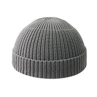 Gorro a granel acanalado de punto de alta calidad con etiqueta personalizada 100% gorro de acrílico gorro de invierno liso tipo corto para hombres Unisex
