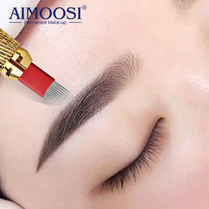 Lames de microblading jetables pour sourcils, aiguilles de tatouage Tebori, lames en U à <span class=keywords><strong>7</strong></span>, 9, 11, 12, 14, 16, 18 aiguilles - Product Image 4