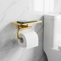Ensemble d'accessoires de salle de bain contemporains en laiton brossé doré, suite d'articles sanitaires modernes pour projets hôteliers