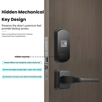 Système de serrure de porte séparée pour hôtel, déverrouillage par carte, système électronique de sécurité pour porte en bois intelligente, serrure d'hôtel intelligente noire avec clé