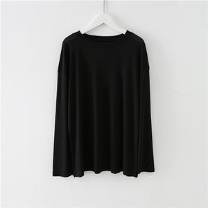 Camisetas sueltas con hombros caídos para mujer, camisetas de tela Modal para mujer, camisetas de marca de gran tamaño para mujer - Product Image 6