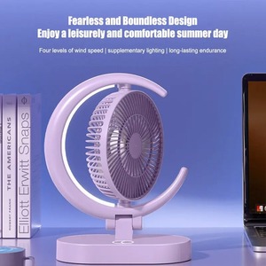 Nuevo Mini Ventilador Eléctrico USB Recargable, Silencioso, con Luz LED, Viento Fuerte, 3 Velocidades Ajustables, para Hogar, Oficina, Escuela - Product Image 3