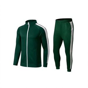 Unisex Gray Polyester/Cotton Loose-Fit Tracksuit Set Hooded Sweatshirt <b>Joggers</b> <b>White</b> Side Stripes Casual Sportswear for Adults - Product Image 3