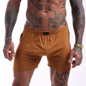 Calzoncillos Bóxer de Algodón Suave para Hombre, Color Mostaza, Transpirables, Cómodos, Cintura Elástica, Tallas 48-66, Proveedor de Fábrica - Product Image 1