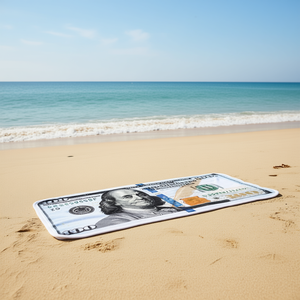 Serviette de plage de luxe EB 30x60 pouces, motif billet de banque, jacquard, séchage rapide, rectangulaire, pour adulte, été - Product Image 2