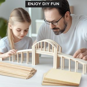 Bâtons de feuilles de bois de <span class=keywords><strong>balsa</strong></span> inachevés, tiges de goujon <span class=keywords><strong>en</strong></span> bois feuilles de tilleul carrées, 50 pièces d'artisanat <span class=keywords><strong>en</strong></span> bois pour la fabrication de projets de bricolage artisanaux - Product Image 2