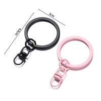 Promotion : Crochets et anneaux porte-clés de 30 mm, mousquetons pivotants peints, anneaux porte-clés avec chaîne, vente en gros