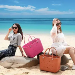 Toptan yaz su geçirmez xl el tote sadece güney plaj çantası silikon eva plaj bogg çantası
