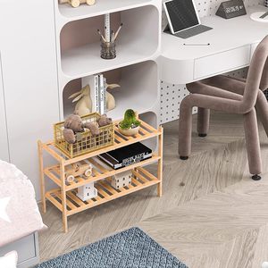 Bamboo <b>Shoe</b> Rack 3 Tier Multifunctional <b>Storage</b> Unit Indoor <b>Space</b> <b>Saving</b> Minimalist Design Modern Home Organizer Shelf - Product Image 4