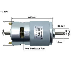 Moteur à balais à double roulement SAMSR 16000 tr/min 139 W 12 V 36 V pour tondeuse à gazon, moteur magnétique à deux roulements pour l'industrie - Product Image 2
