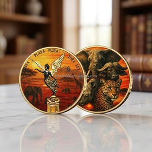 Pièce de monnaie mexicaine Libertad 2024, faune africaine, éléphant, léopard, buffle, rhinocéros, lion, pièce de monnaie de collection colorée - Product Image 6