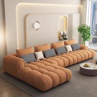 Ensemble de canapé en forme de L moderne avec housse amovible en tissu, design anti-griffures pour chat, pour salon et petits appartements