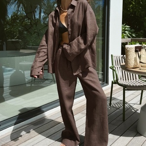 New Loose Long-sleeved Shirt <b>Pants</b> Women's Casual Set of 2 Sets Fashion - Product Image 5