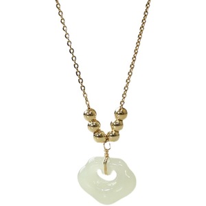 Longevity Lock Necklace Hetian Jade Pendant Gold Chain Women's Clavicle Jewelry Everyday Wear - Product Image 5
